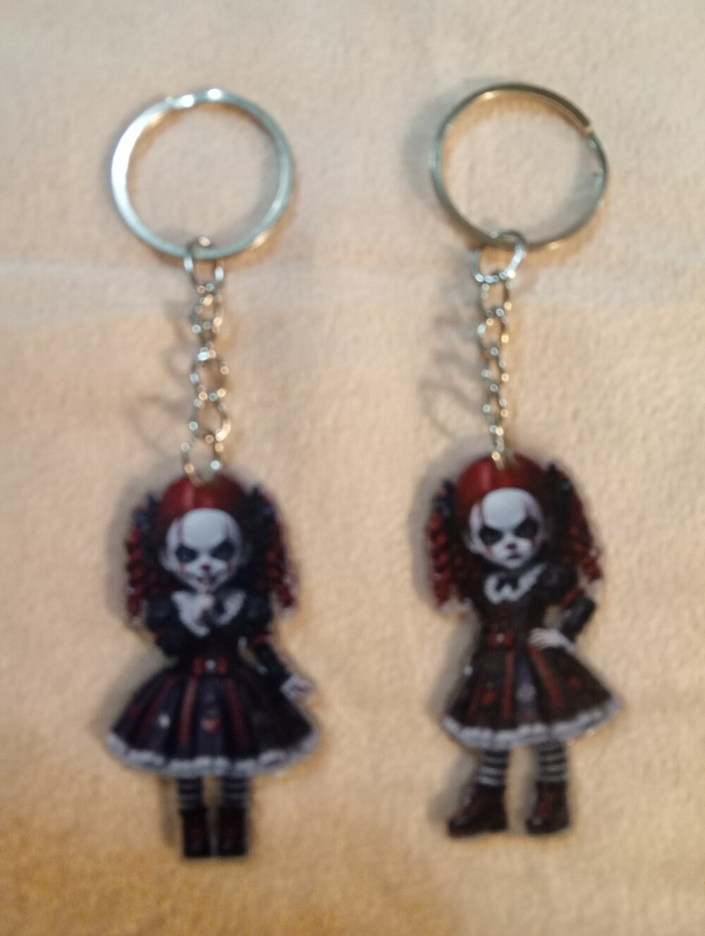2D Dark Gothic Doll Acrylic Keychains